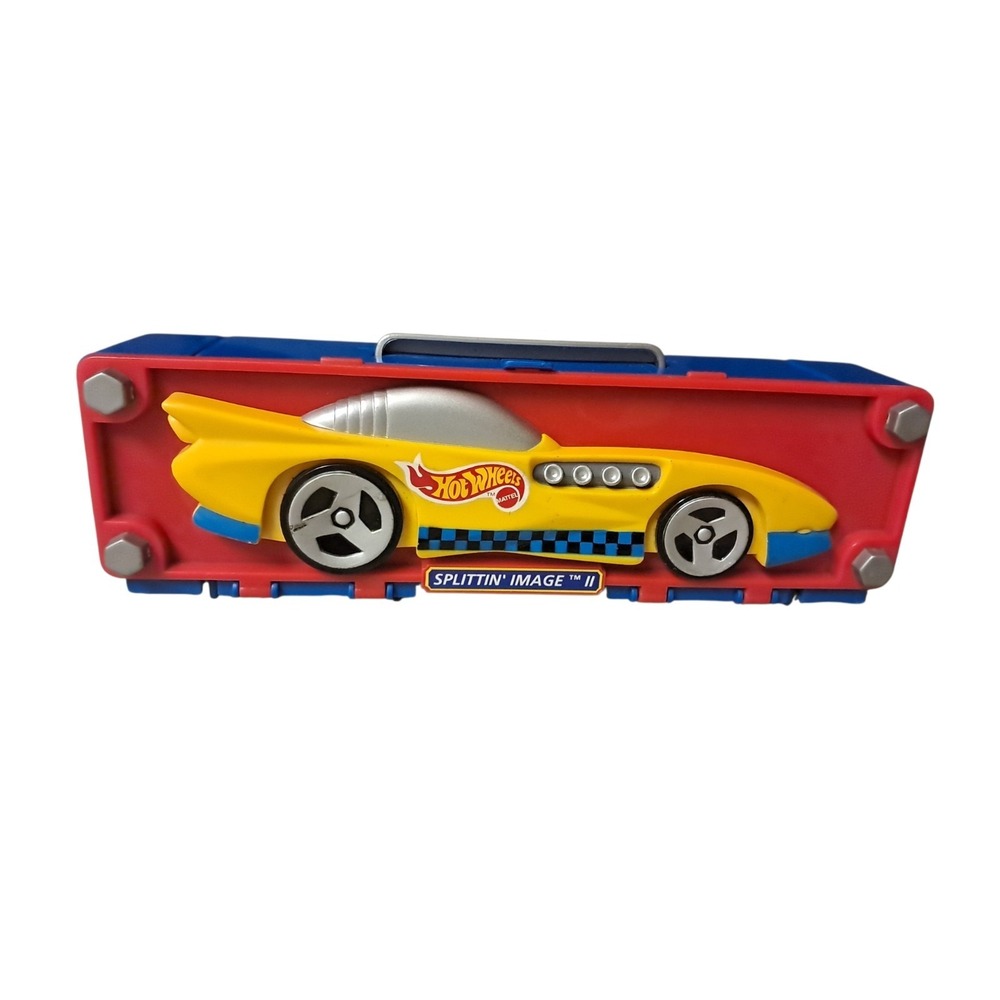 Mattel Hot Wheels 5 Car Carry Case w/Handle Splittin' Image ll Red Blue Yellow